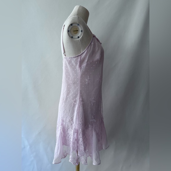 Flora Light Pink Lace Overlay Embroidered Appliqué Chemise Lingerie - Picture 8 of 13